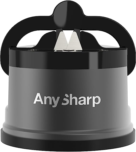 AnySharp Pro Knife Sharpener in gun metal