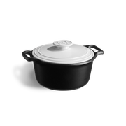 Emile Henry Sublime+ Round Casserole 3L Ardoise et Blanc