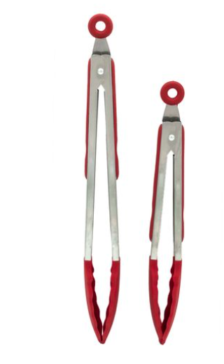 Kitchen Basics - Tongs 12 in / 30 cm Stainless-Steel/Red