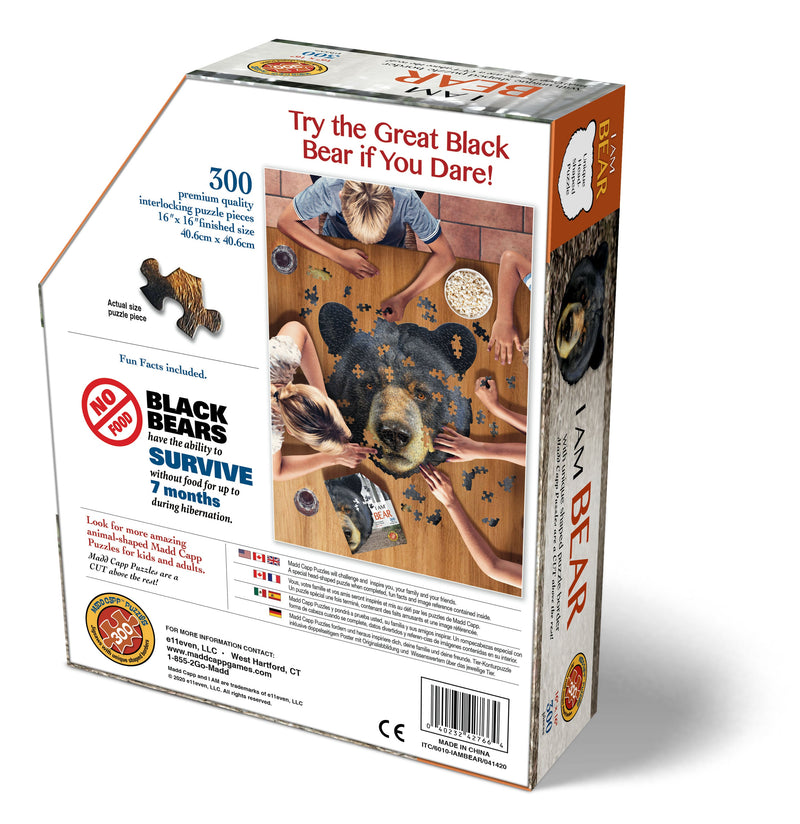 Madd Capp Puzzles – I Am Bear Jigsaw Puzzle | 300 Pieces – back of packaging