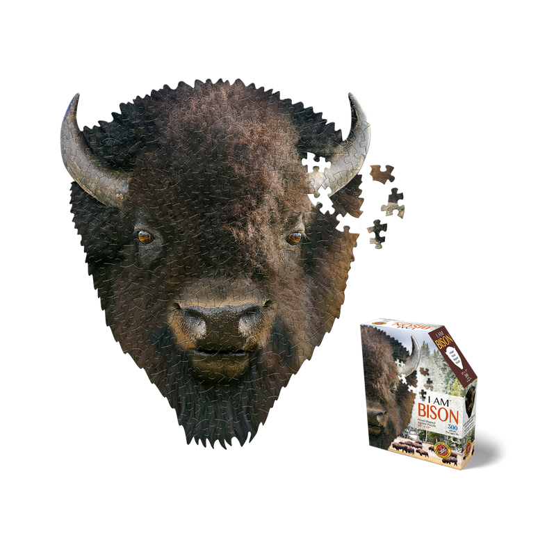 Madd Capp Puzzles – I Am Bison Jigsaw Puzzle | 300 Pieces – puzzle and packaging