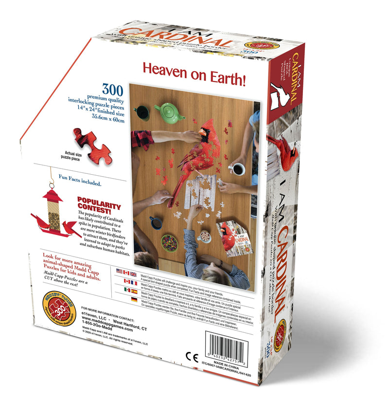 Madd Capp Puzzles – I Am Cardinal Jigsaw Puzzle | 300 Pieces – back of packaging