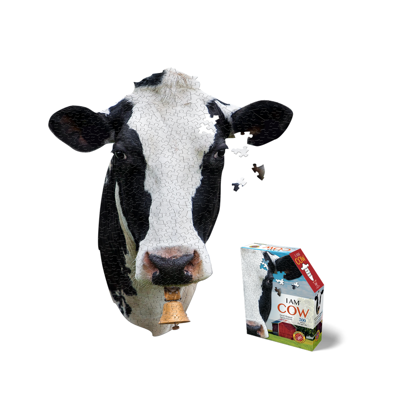 Madd Capp Puzzles – I Am Cow Jigsaw Puzzle | 300 Pieces – puzzle and packaging
