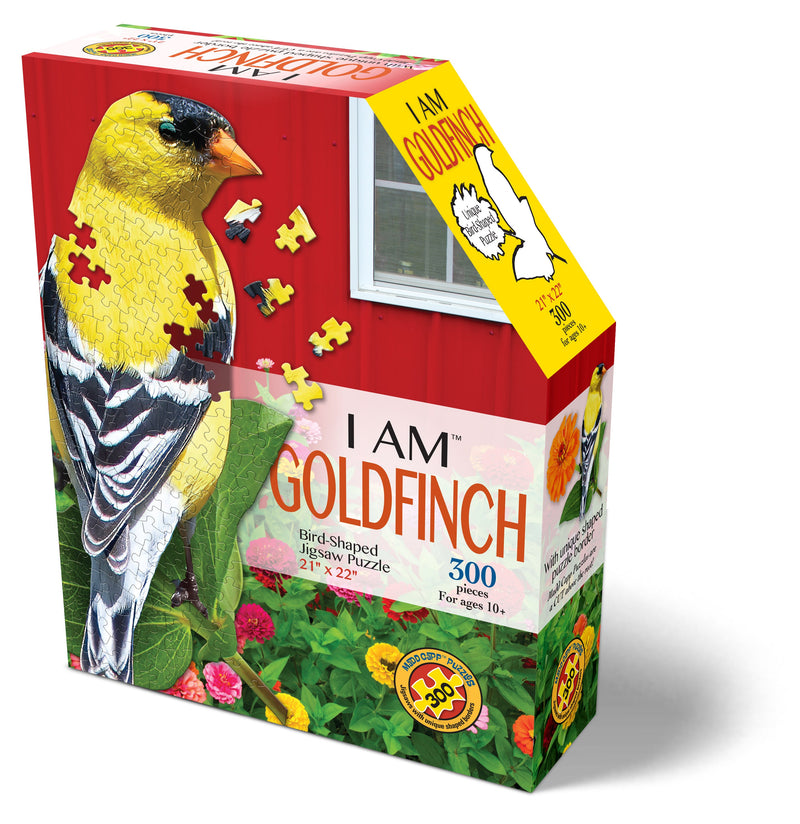Madd Capp Puzzles – I Am Goldfinch Jigsaw Puzzle | 300 Pieces – front of packaging