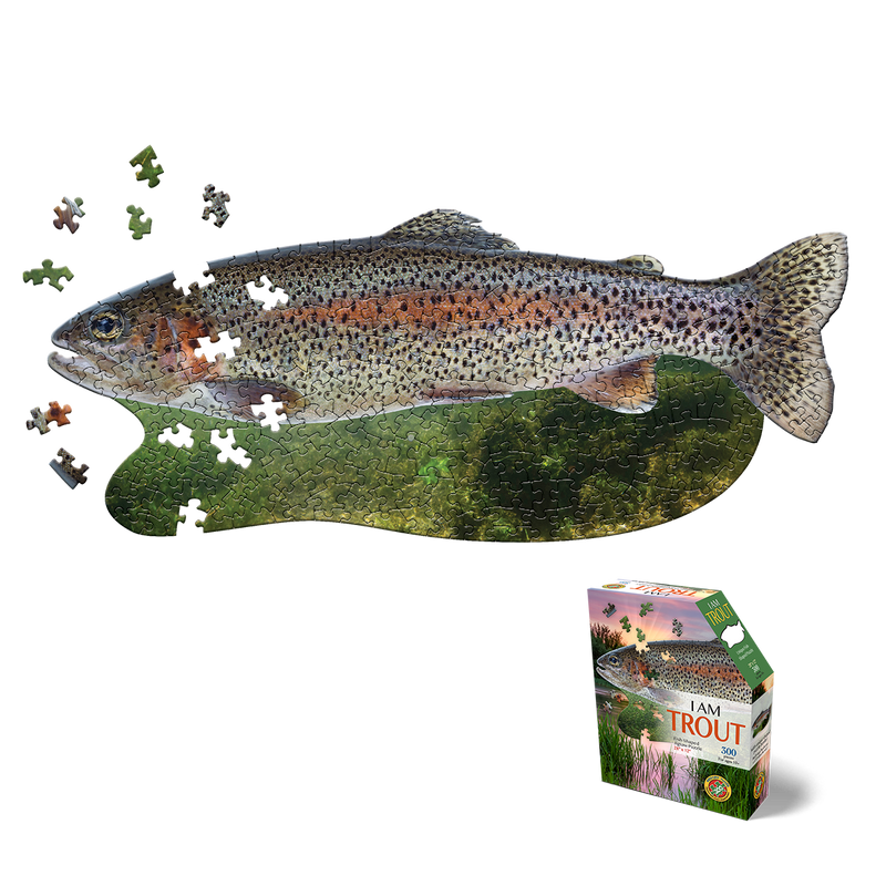 Madd Capp Puzzles – I Am Trout Jigsaw Puzzle | 300 Pieces – puzzle and packaging