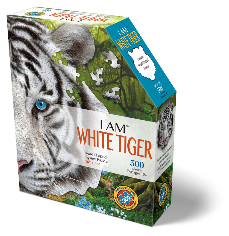 Madd Capp Puzzles – I Am White Tiger Jigsaw Puzzle | 300 Pieces – front of packaging