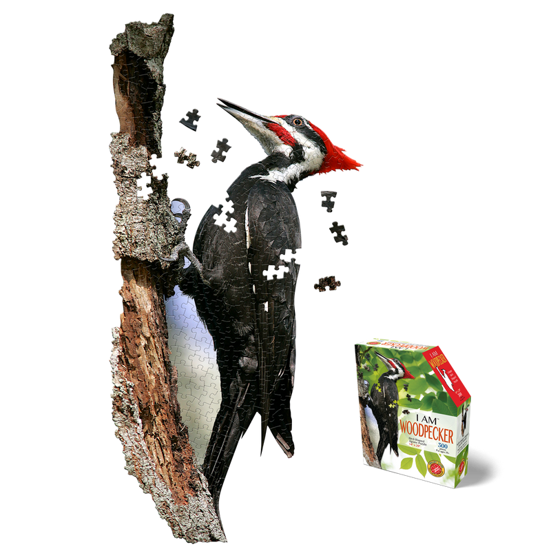 Madd Capp Puzzles – I Am Woodpecker Jigsaw Puzzle | 300 Pieces – puzzle and packaging