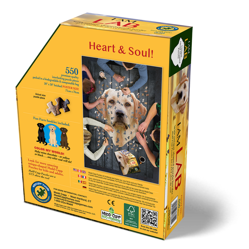 Madd Capp Puzzles – I Am Lab Jigsaw Puzzle | 550 Pieces – back of packaging