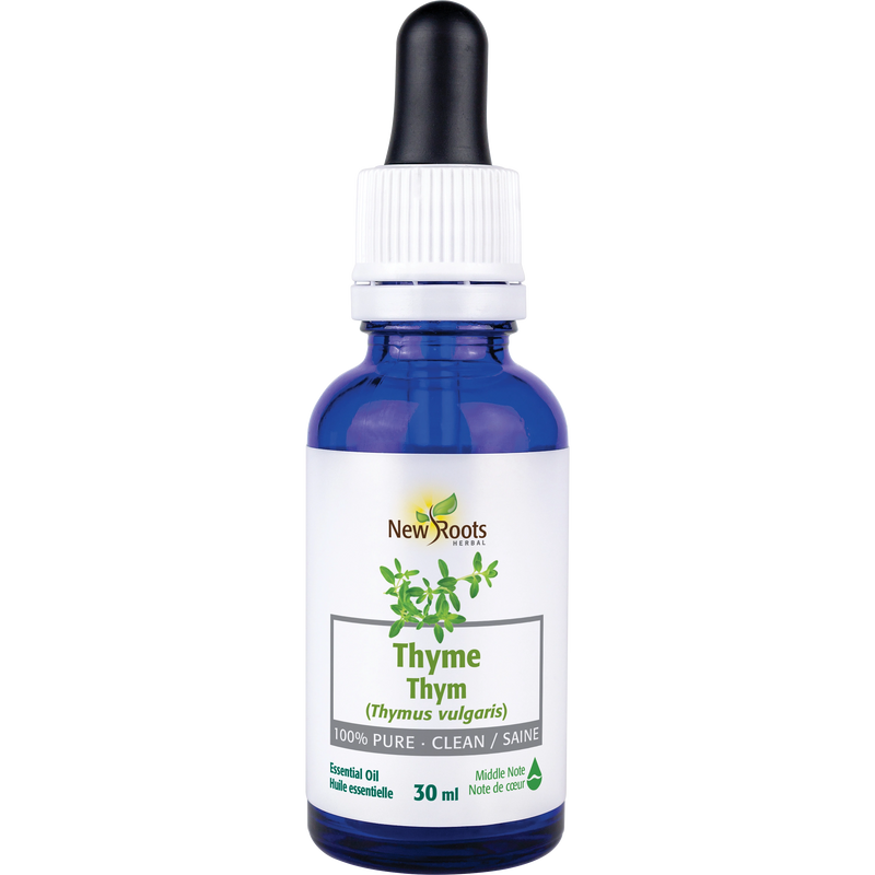 New Roots Herbal – Thyme Essential Oil | 1 fl oz / 30 mL – front package