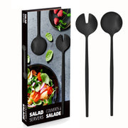 Natural Living - Salad Server Set - Black (2-Piece) — salad servers and gift box.