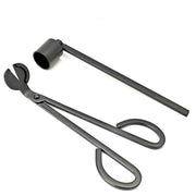 Natural Living - Candle Care Tool Set - Black (2-Piece) — black candle snuffer and wick trimmer.