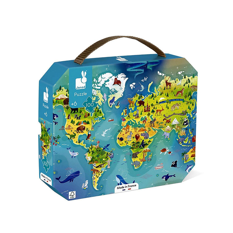 Janod - World Jigsaw Puzzle - 100 Pieces