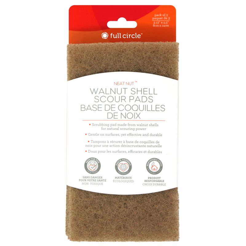 Full Circle - Tampons à récurer en coquilles de noix NEAT NUT™ - Fabriqués au CANADA