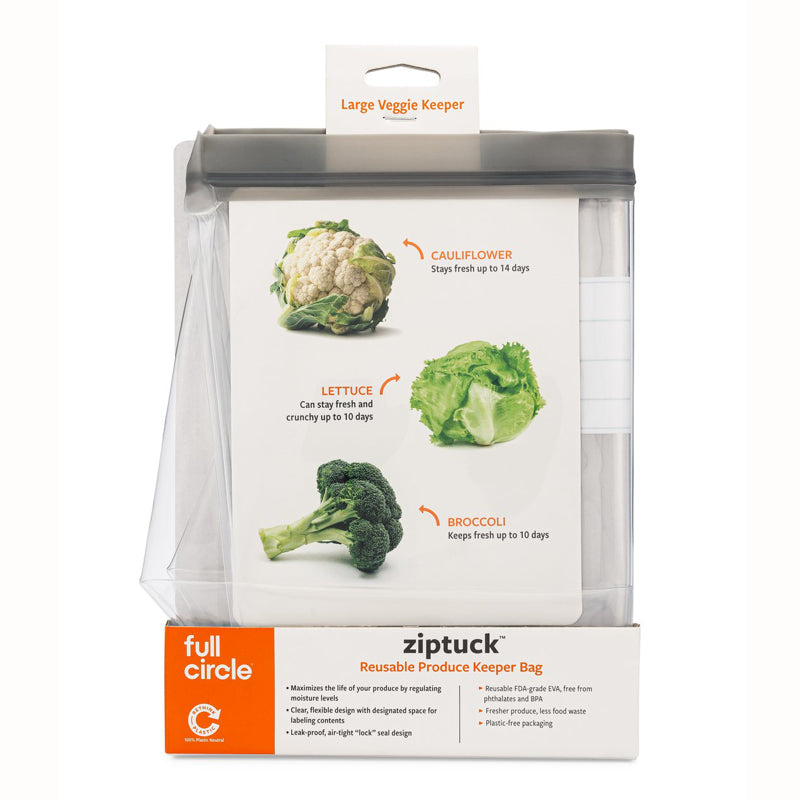 Full Circle - Sac de rangement réutilisable ZIPTUCK™ pour grands fruits et légumes