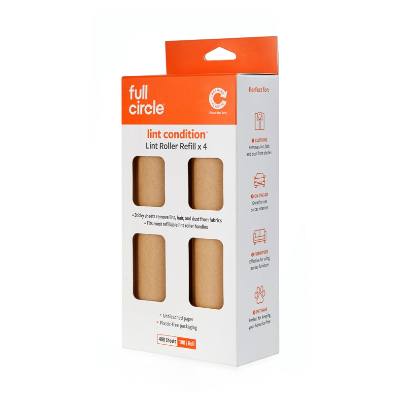 Recharges pour rouleau anti-peluches Full Circle - LINT CONDITION - Paquet de 4