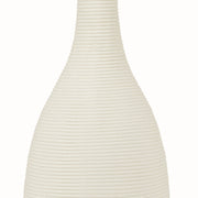 Natural Living - Textured Bud Vase - Cream — ribbed vase texture detail.