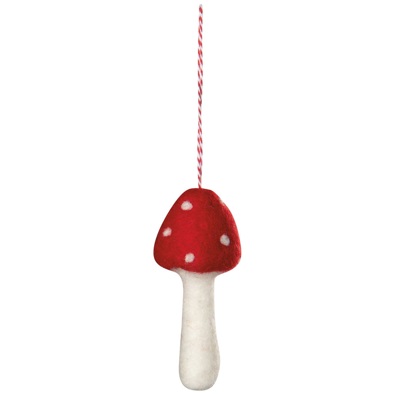 Toadstool Felt Christmas Tree Ornament — possible assortment styles; one random ornament included