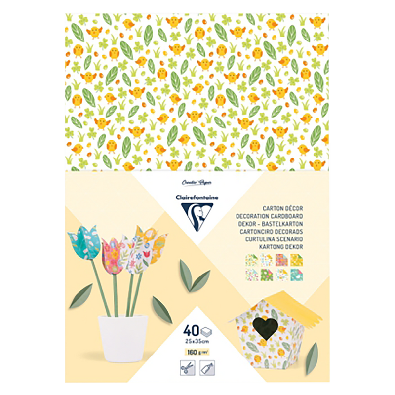 Decoration cardboard 160G spring pack of 40 sheets (9.8 x 13.8 in)