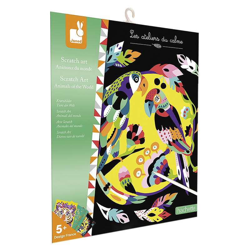 SCRATCH ART ANIMALS OF THE WORLD - 5 CARDS