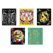 SCRATCH ART ANIMALS OF THE WORLD - 5 CARDS