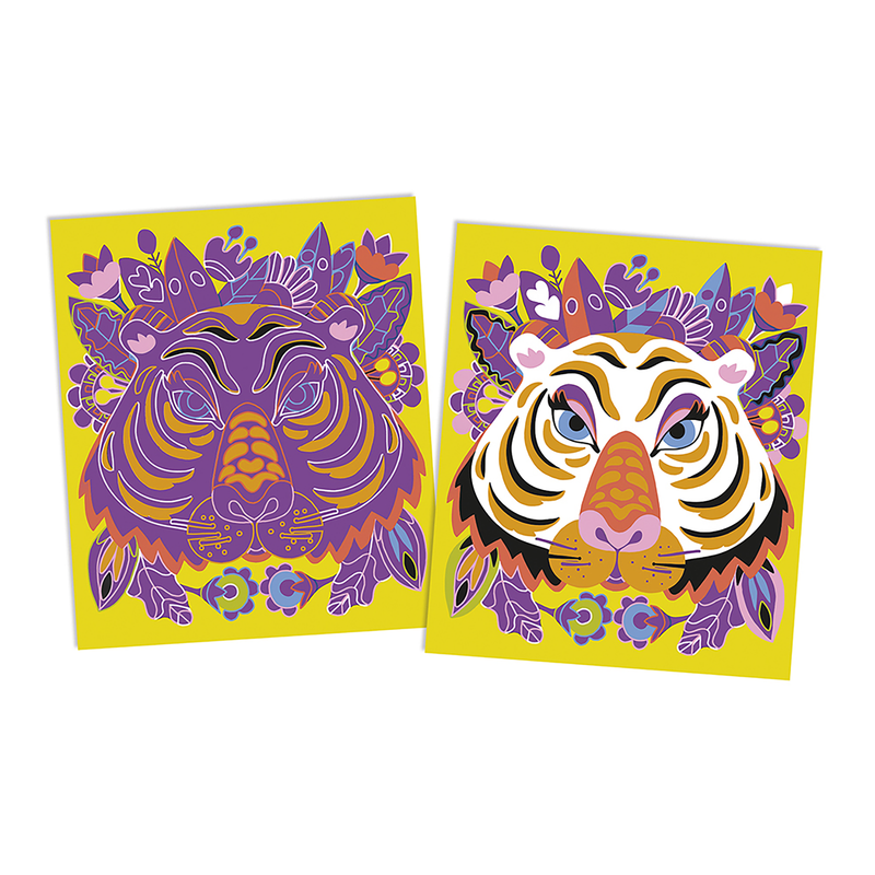 SCRATCH ART ANIMALS OF THE WORLD - 5 CARDS
