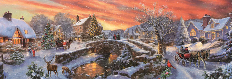 Clementoni - 1000-Piece Puzzle - Panorama - Christmas Over The Bridge