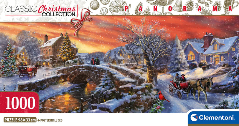 Clementoni - 1000-Piece Puzzle - Panorama - Christmas Over The Bridge
