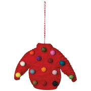 Ugly Xmas Sweater Felt Christmas Tree Ornament — possible assortment styles; one random ornament included