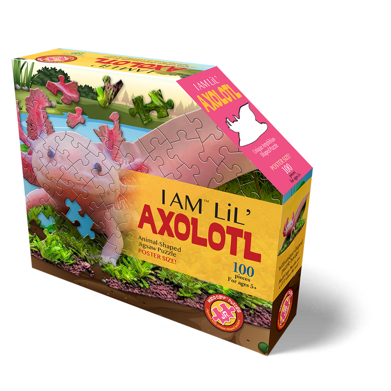 Madd Capp Puzzles – I Am Lil' Axolotl Jigsaw Puzzle | 100 Pieces – front of packaging