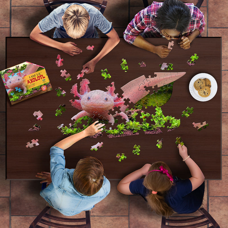 Madd Capp Puzzles – I Am Lil' Axolotl Jigsaw Puzzle | 100 Pieces – lifestyle view