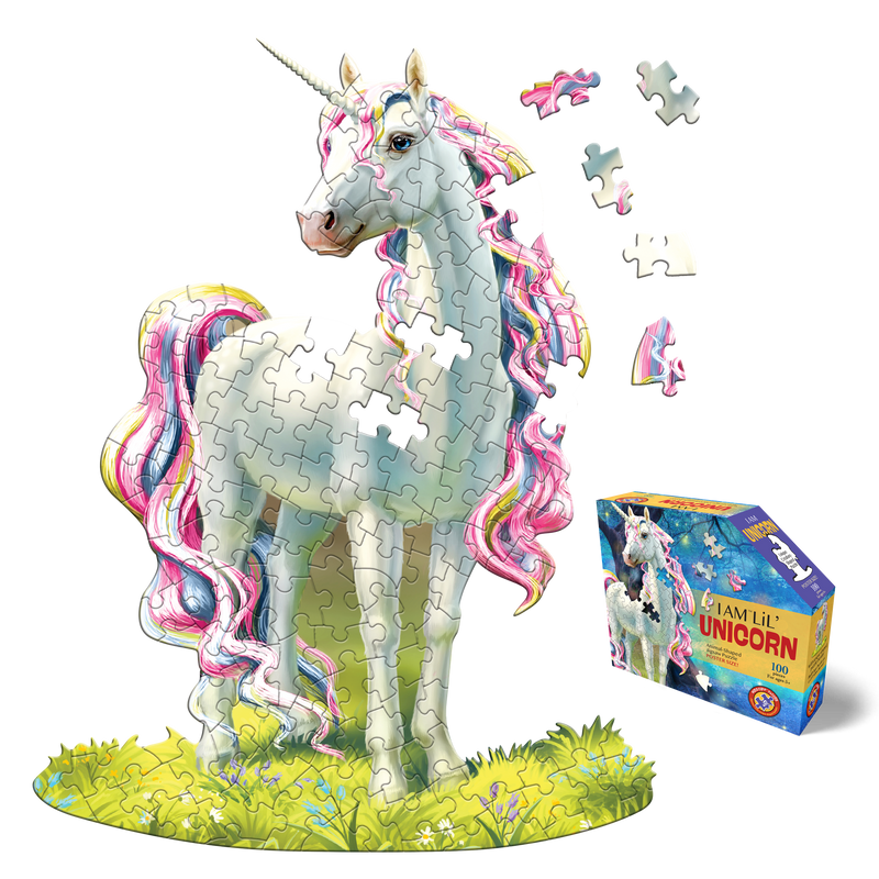 Madd Capp Puzzles – I Am Lil' Unicorn Jigsaw Puzzle | 100 Pieces – puzzle and packaging