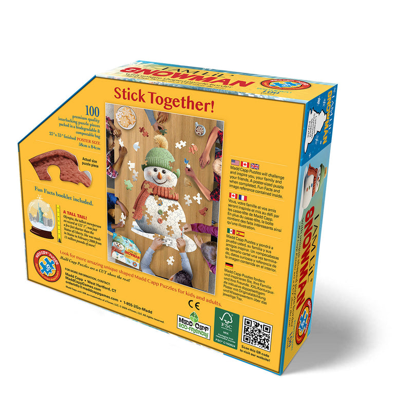 Madd Capp Puzzles – I Am Lil' Snowman Jigsaw Puzzle | 100 Pieces – back of packaging