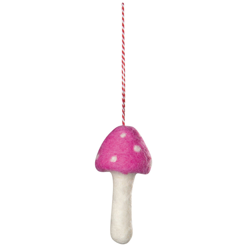 Toadstool Felt Christmas Tree Ornament — possible assortment styles; one random ornament included