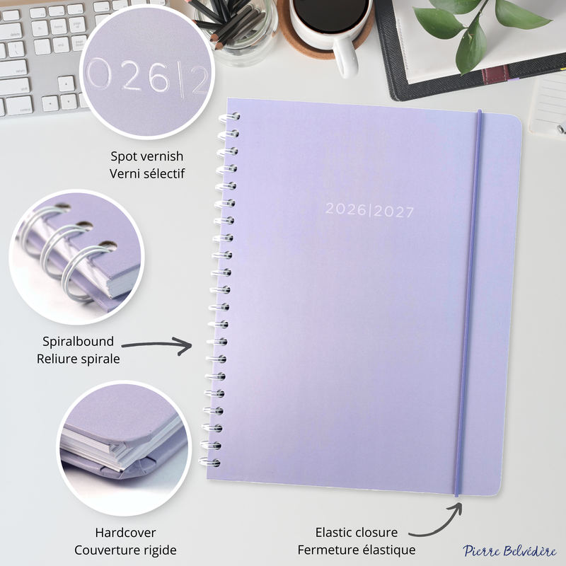 ACADEMIC AGENDA 2026-2027- LARGE 1W/2P- PASTEL PURPLE