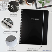 ACADEMIC AGENDA 2026-2027- LARGE 1W/2P- BLACK
