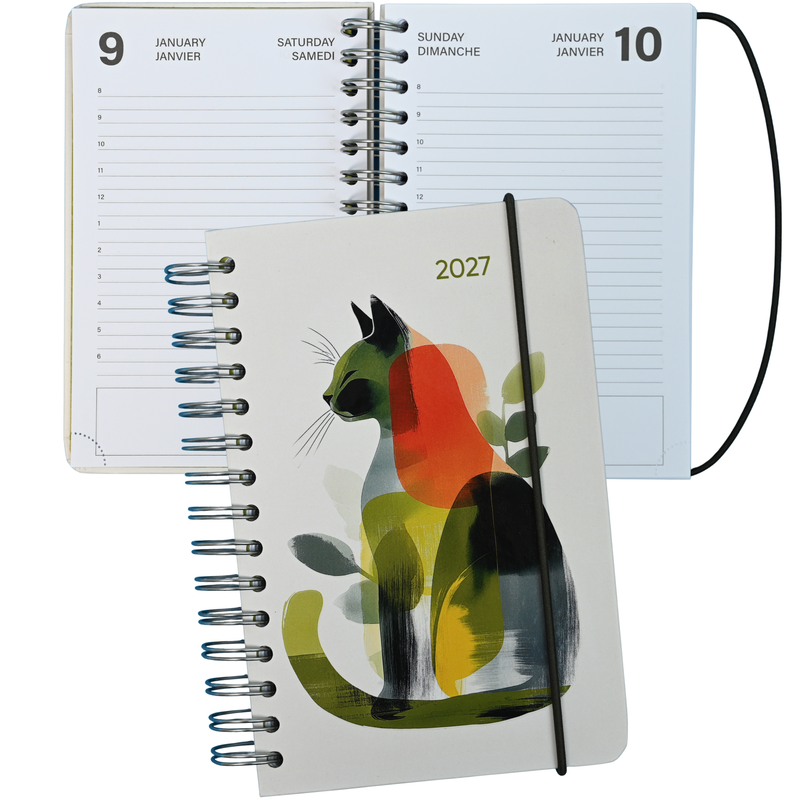Pierre Belvedere - Annual Agenda 2027- Small- 1D/1P- Watercolour Kitty