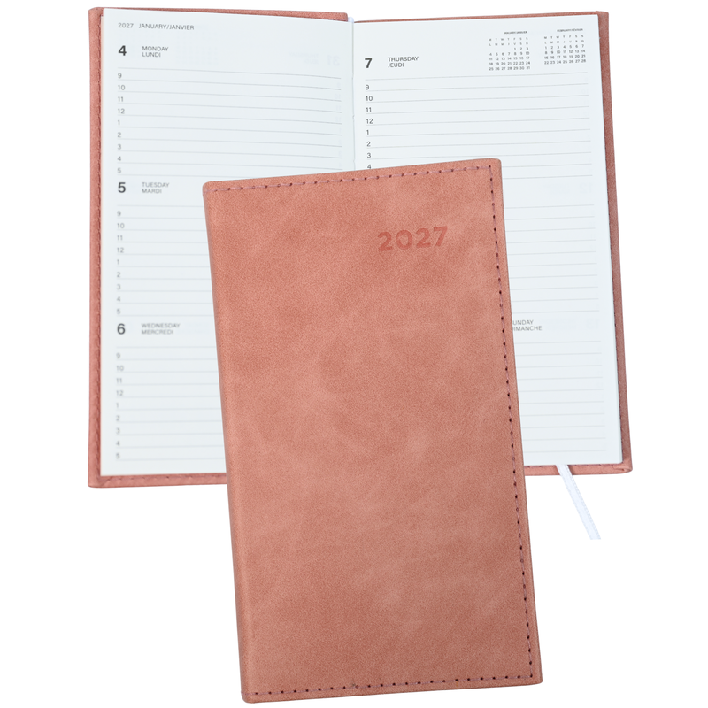 Pierre Belvedere - Annual Agenda 2027- PU Cover- Small- 1W/2P- Piccola Pink