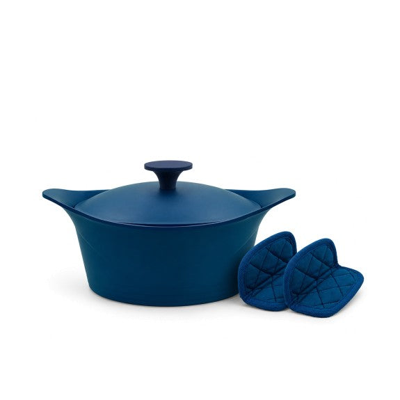 Cookut - The Incredible Cocotte 24 cm (Serves 2-8 ) Blueberry, Includes Knob and Handles