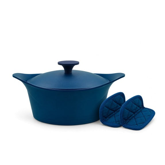 Cookut - The Incredible Cocotte 28 cm (Serves 6-12 ) Blueberry, Includes Knob and Handles
