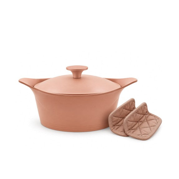 Cookut - The Incredible Cocotte 28 cm (Serves 6-12) Pink Marshmallow, Includes Knob and Handles