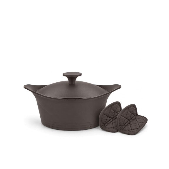 Cookut - The Incredible Cocotte 20 cm (Serves 1-4) Mocha, Includes Knob and Handles