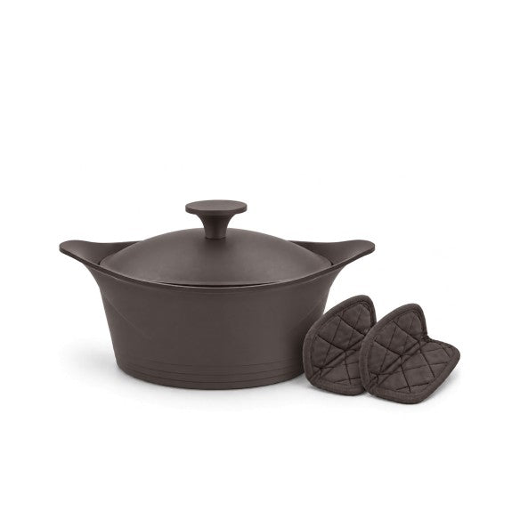 Cookut - The Incredible Cocotte 24 cm (Serves 2-8) Mocha, Includes Knob and Handles