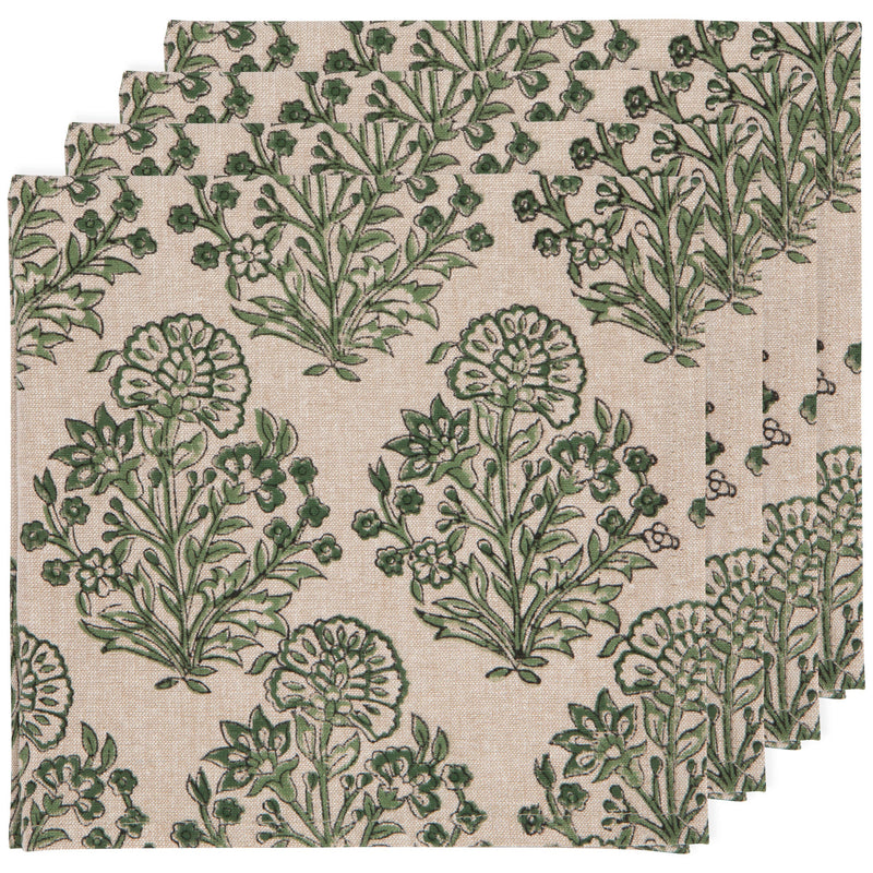 Danica Heirloom - Viridian Block Print Napkin Set of 4