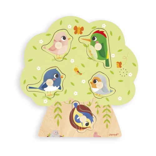 Janod - Puzzle - Birds Peg Sound Puzzle