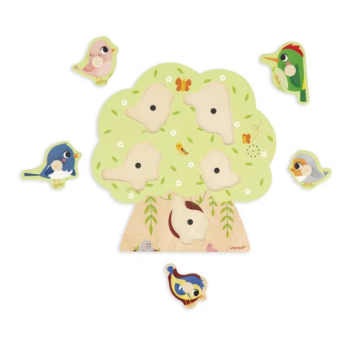 Janod - Puzzle - Birds Peg Sound Puzzle