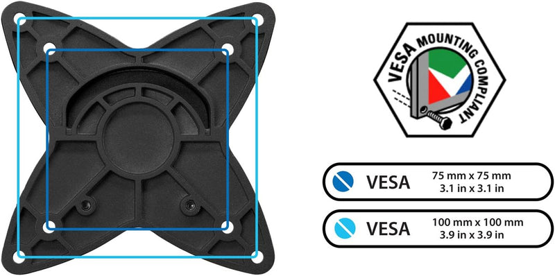 Mount-IT - Support de moniteur unique Vesa Jusqu'à 30 pouces Réglage de la hauteur jusqu'à 17 pouces Inclinaison Rotation Construction en acier robuste