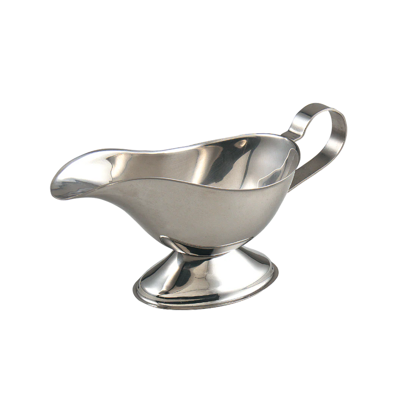 Browne - Gravy Boat - Mirror Finish - Stainless Steel | 3 oz / 89 mL / 6.1 × 2.75 in / 15.5 × 7 cm