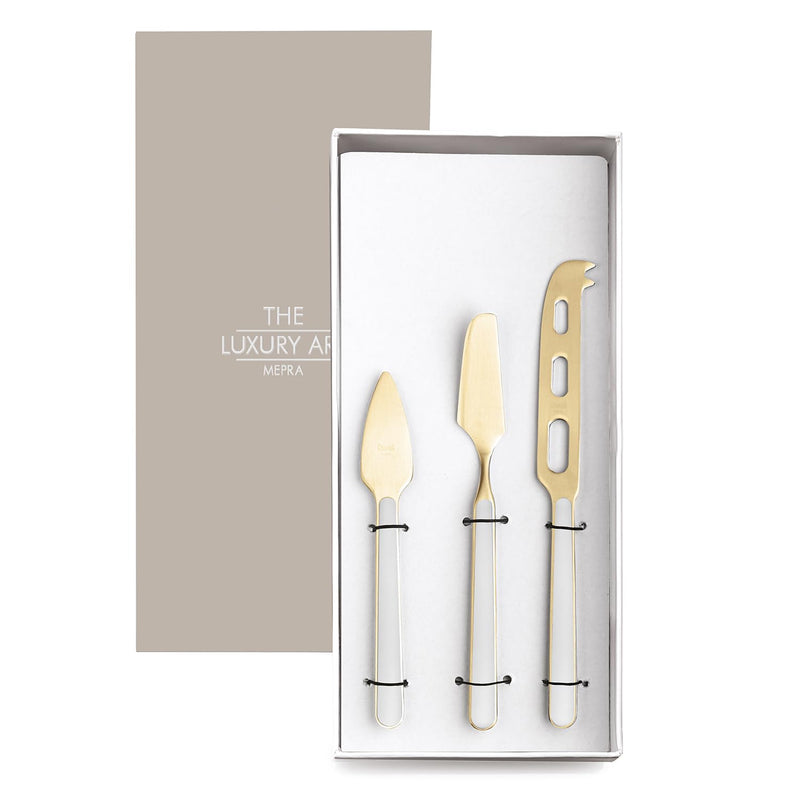 Mepra - Fantasia China Ice Gold - 3-Piece Cheese Knife Set