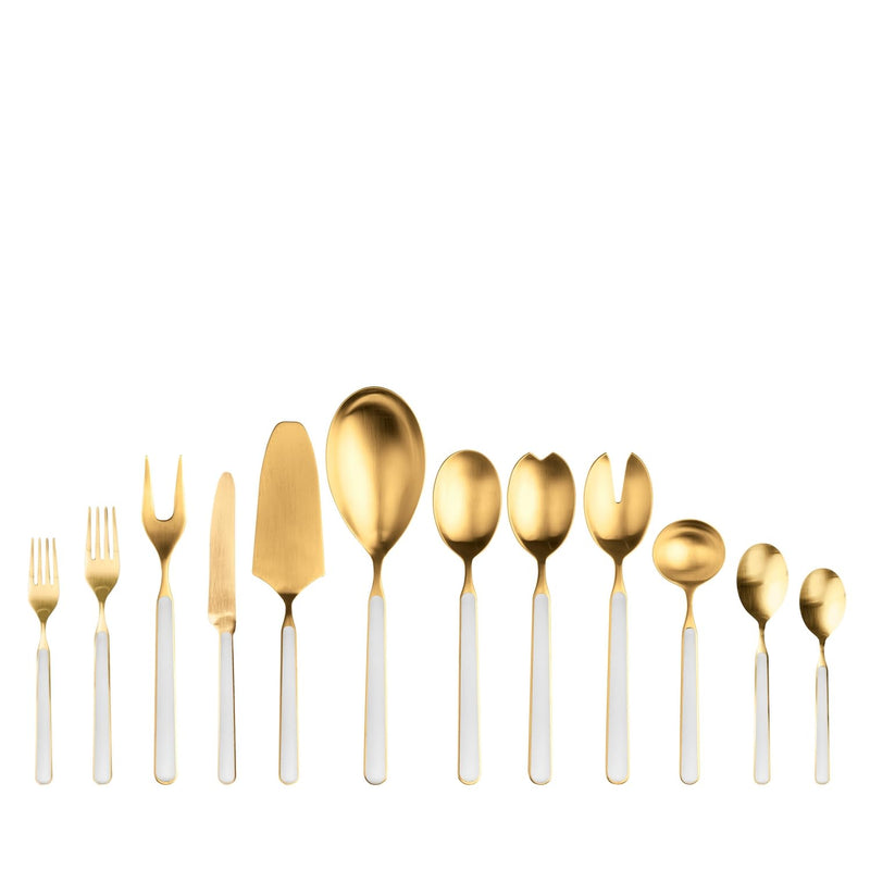Mepra - Ménagère 67 pièces Fantasia Ice Gold en porcelaine