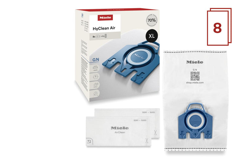 Miele AirClean 3D Efficiency GN Dust Bags, 8 Pack